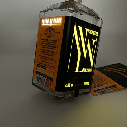 Light up Vodka bottle label