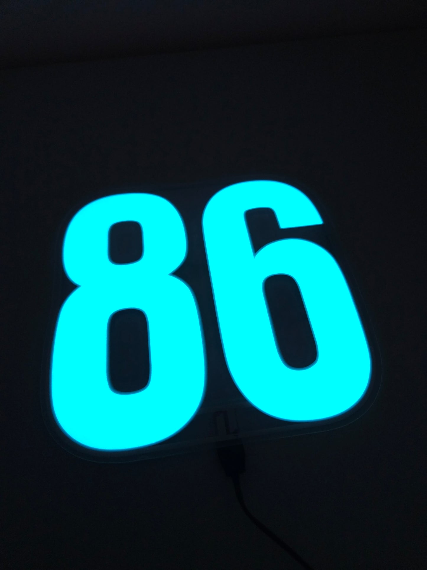 Light up racing numbers